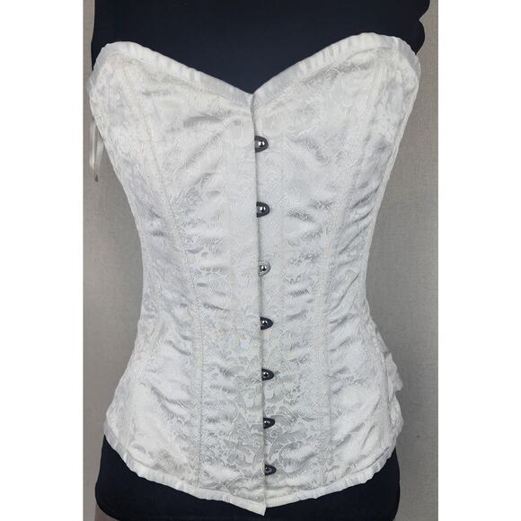 Corsetdeal Corset Womens 32 White Steampunk Wedding Bridal industrial fairycore - Picture 3 of 10